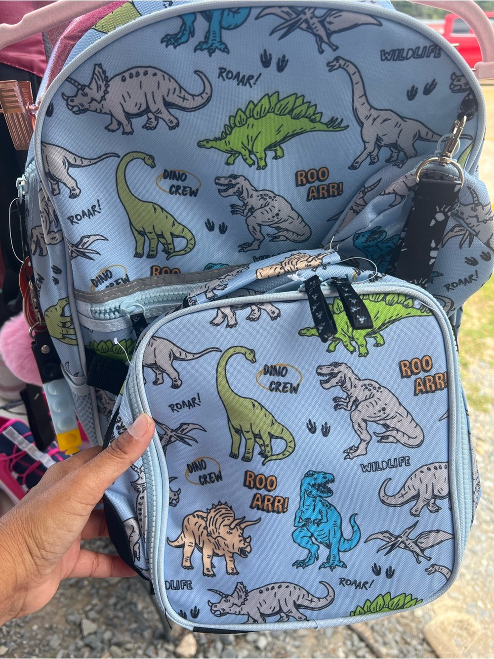 wonder nation Light Blue Dinosaur Backpack & Lunch Bag Set